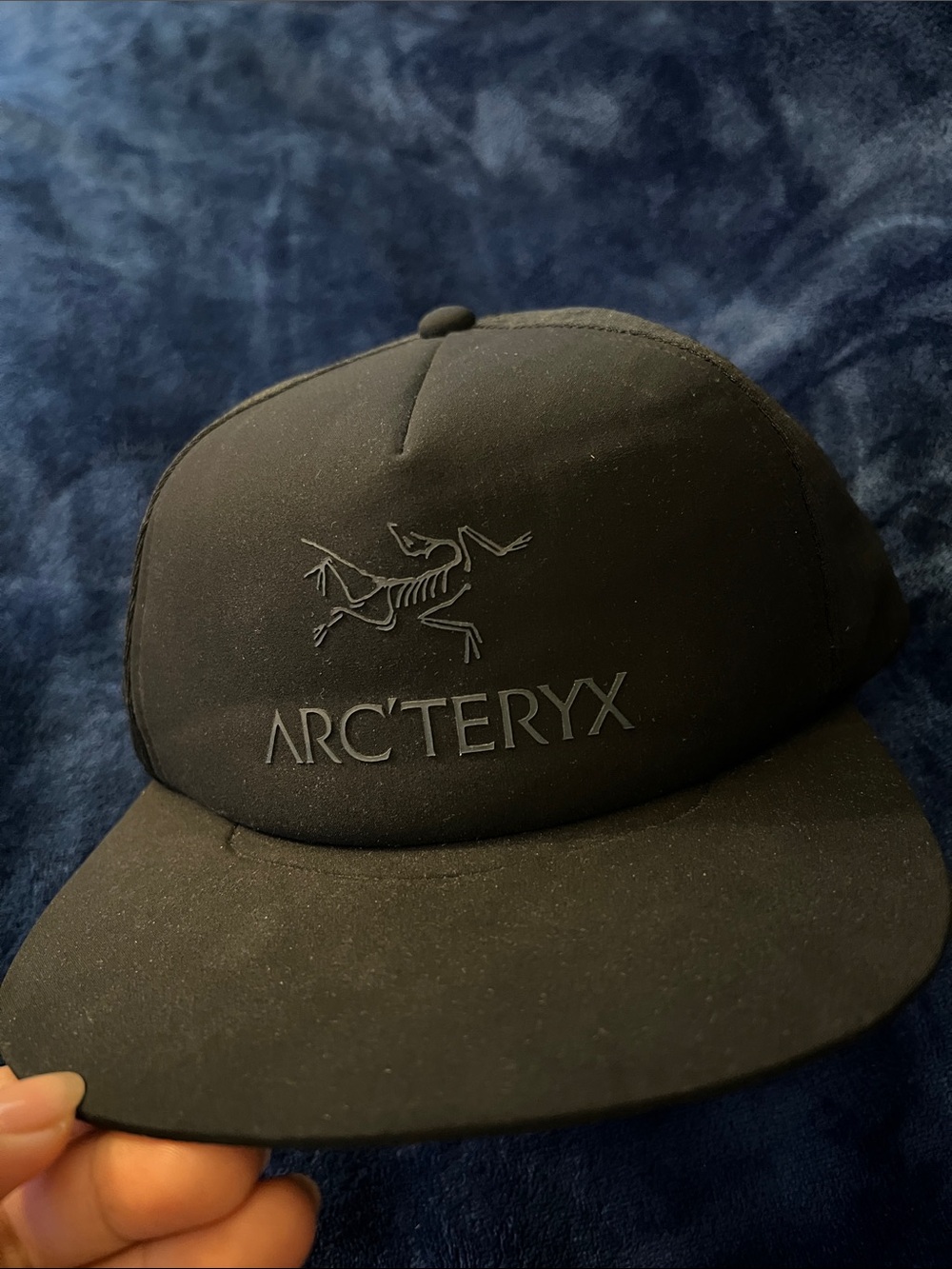 Arc'teryx Black Embossed Logo Snapback Hat